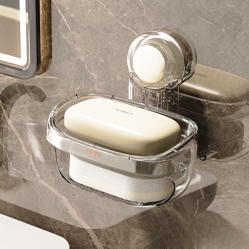 

Double Layer Soap Box with Sponge Holder Non Slip Drainage Bathroom Soap Dish серебряный