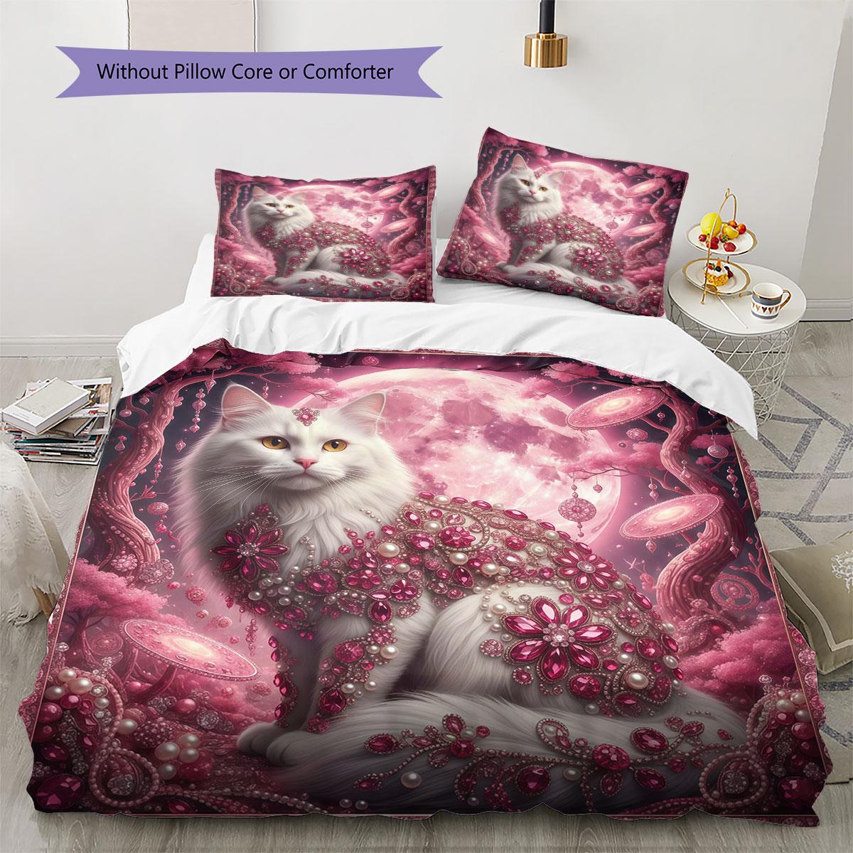 

JewelAnimals Pattern Bedding Quilt Set Quilt Cover Pillowcase Home Decoration Birthday Gift (1 * duvet cover + 2 * pillowcase, without core) 135x200cm