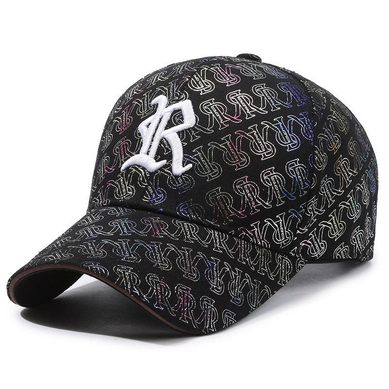 Letter R Embroidery Cotton Baseball Cap Adjustable Breathable Peaked Caps Gift