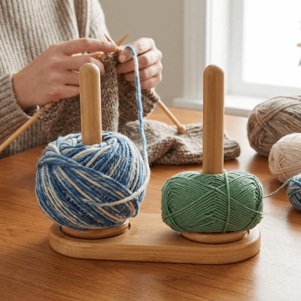 Detachable Base Yarn Storage Rack Stable Wooden Yarn Holder Yarn Winder  DIY Knitting