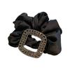 Elegant Korean Satin Scrunchie with Rhinestone Design