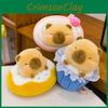 Plush Lovable Capybara Doll With Doughnut Design For Kids Room Decoration