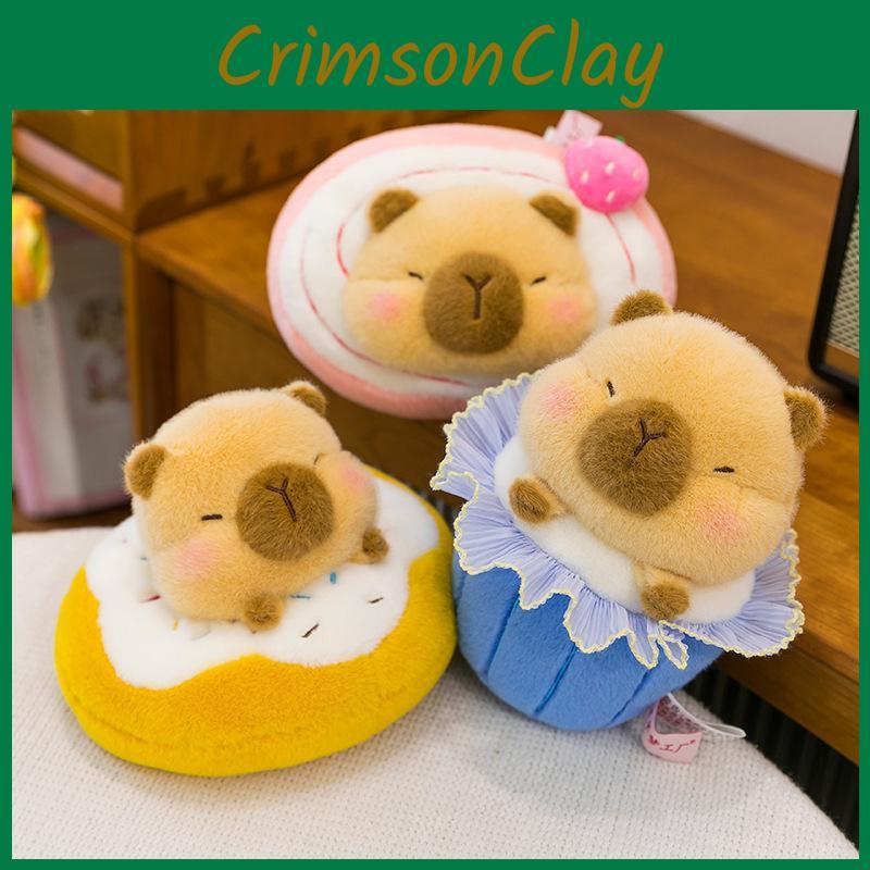 Plush Lovable Capybara Doll With Doughnut Design For Kids Room Decoration