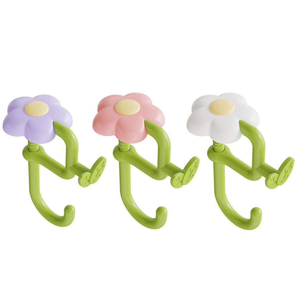 New Flower-Shaped Bag Hook Adjustable Removable Desk-Edge Hook Punch-free Desktop Storage Hook for Office Headphones Backpacks