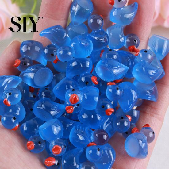 Duck Sculpture Set 20Pcs Mini Glow-in-the-dark Resin Ornaments Adorable High-quality Decor Sculptures for Garden Home Party Decoration Figurines