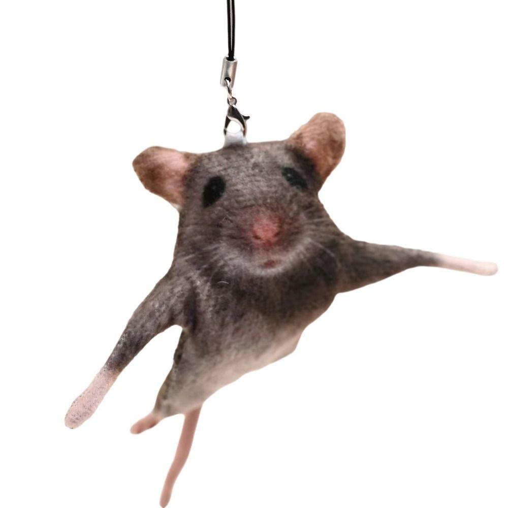 Bendable Mouse Keychain Wire Frame Mouse Doll Novelty Rat Plush Pendant Kids Toy