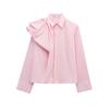 2025 Spring European & American Style Women's Puff Shoulder Poplin Fashion Shirt