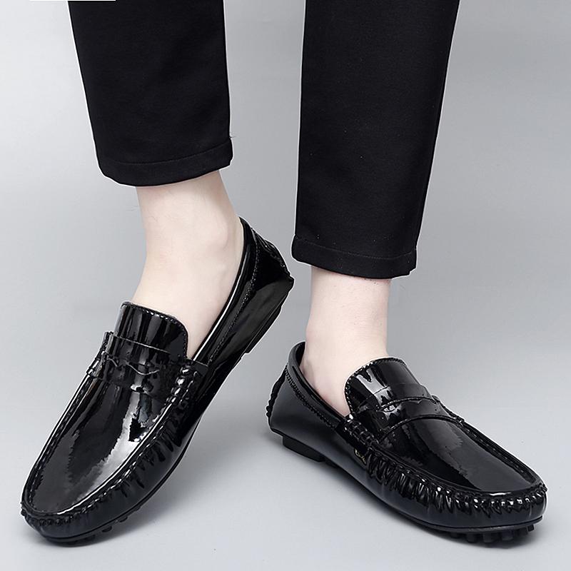 Nieuwe Mannen Loafers Yuppie Mannen Jurk Schoenen Slip Op Casual Lederen Schoenen Mannelijke Britse Stijl Zakelijke Lederen Mannen Loafers Grote maat 47