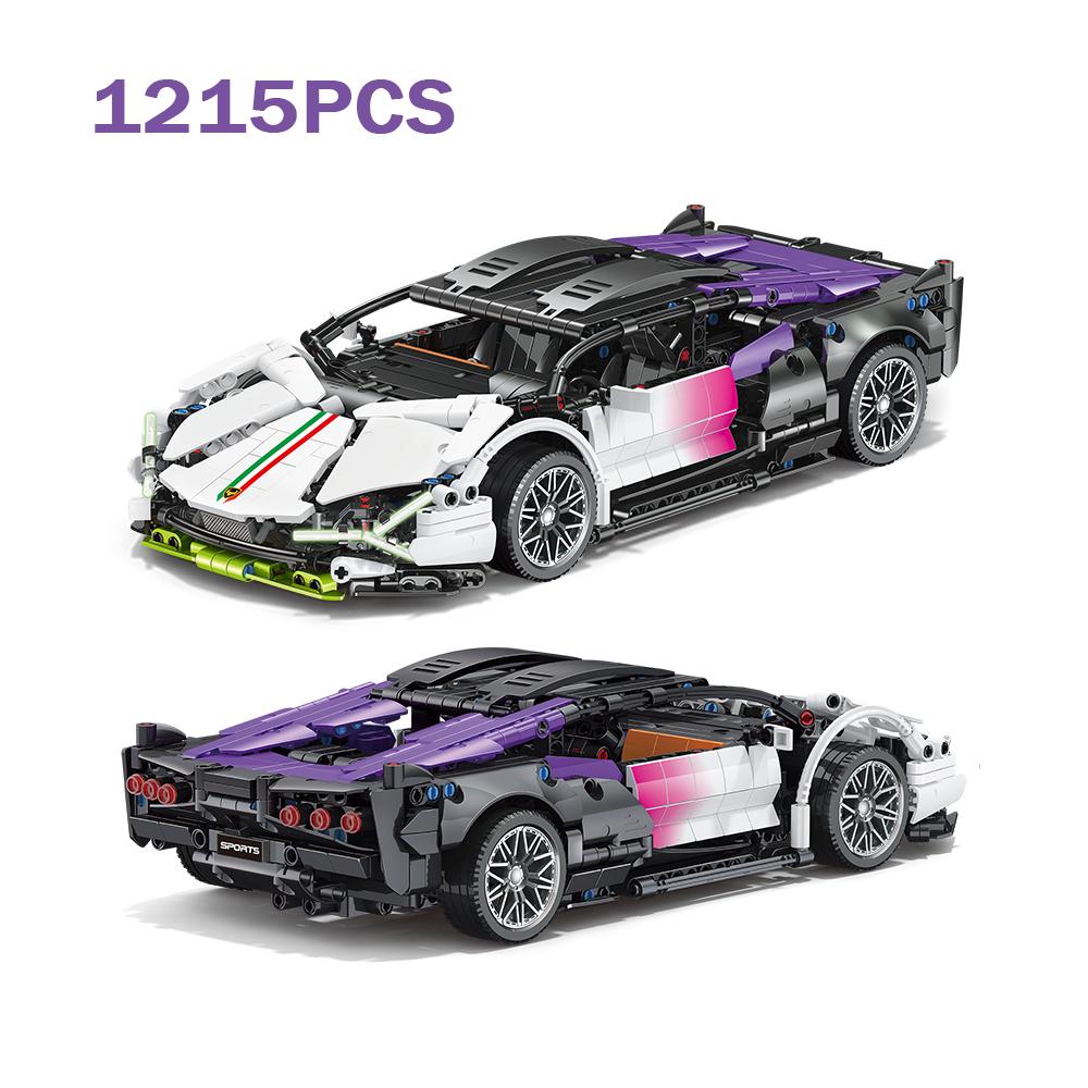 Non-Toxic New Technical 1:14 Building Blocks Car Speeding Moc Vehicle Racing Bricks Toys For Kids Birthday Halloween Christmas Gifts