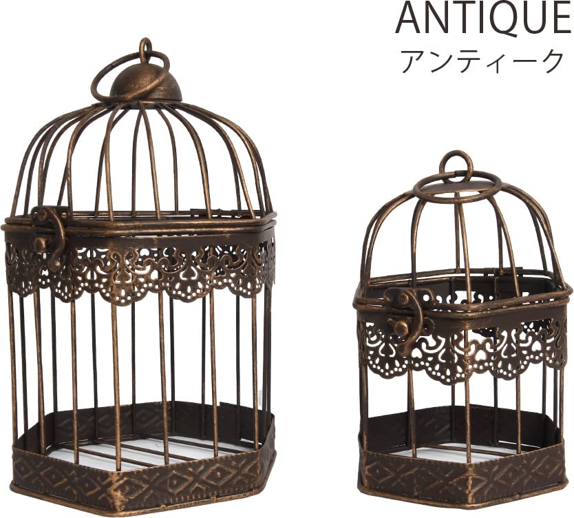 Birdcage Birdcage Object Interior Figurine Birdcage Object Series Hexagon Set of Mu-ra (Antique, S&M 2)