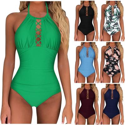Women's One-piece With Chest Pad Without Steel Bra Swimsuit Color Swimsuit