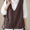 Round Neck Knitted Vest Women Spring Casual Sleeveless Wide Loose Adults