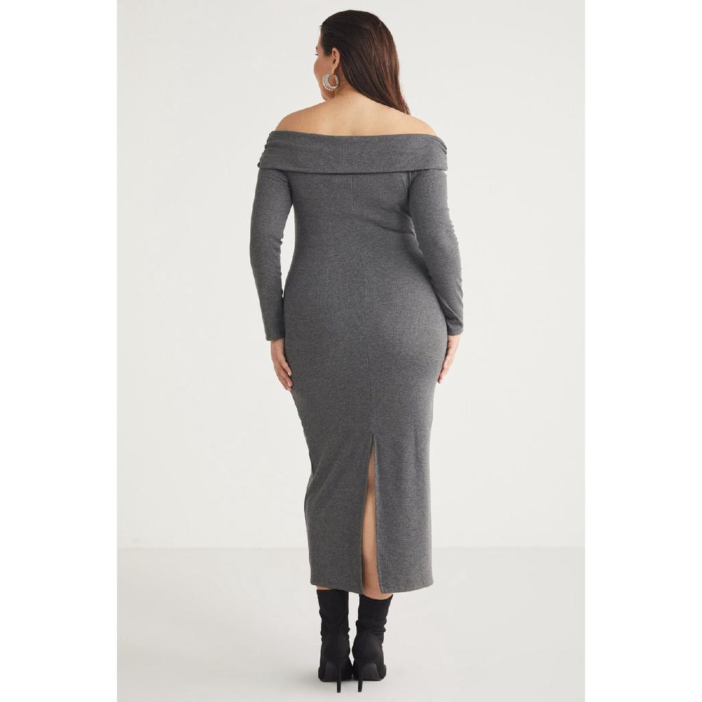 Kizukbb Women's Kayk Collar Long Sleeve Maxi Boy Grimelanger Large Size Dress