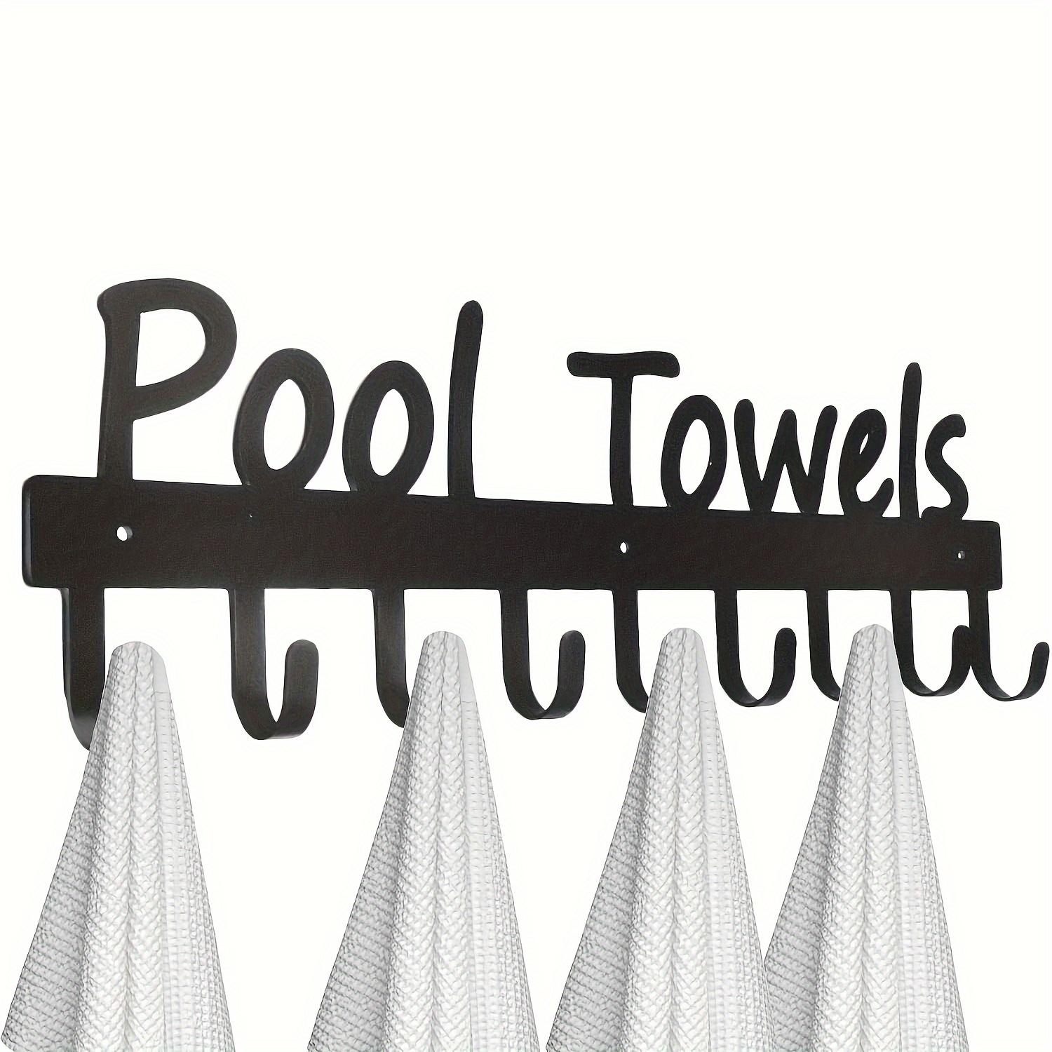 

9 крючков Устойчивый к ржавчине Металлический настенный Крючки для халатов и полотенец Современный дизайн для полотенец для бассейна, для улицы, для подвешивания халатов и одежды чёрный