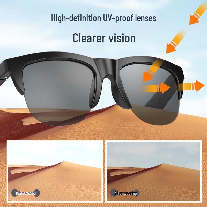 F06 Bluetooth Sunglasses with Headphones - Lightweight, Pure Sound, Shading, Sports & Leisure.