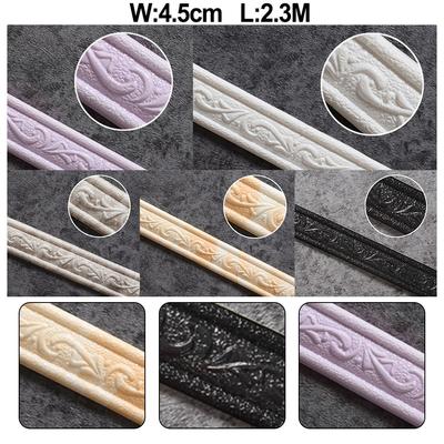 Skirting Border Wall Trim Line 3D Decorative Edging Environmental Foam Border Frame Multi-purpose Strip Waist Line Wall Sticker