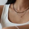 NORMALLEE [White Gold] Mini Onyx Necklace