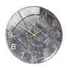 CC127-142 Luxurious Round Marble Wall Clock, 3D Creative Acrylic Design for Home Decor