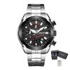MEGIR Fashion Men Watches Business Chronograph Watch for Men Stainless Steel Quartz Wristwatch Calendar Clock Reloj Hombre 2065