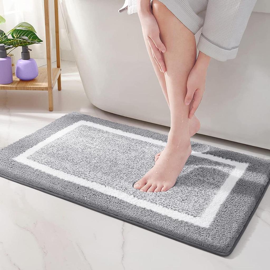 Coral Fleece Emboss Bathroom Cashmere Thickening Mat Bath Non-slip Carpets In Wash Basin Bathtub Side Floor Rug Shower Room Doormat Memory Foam 3D Pad