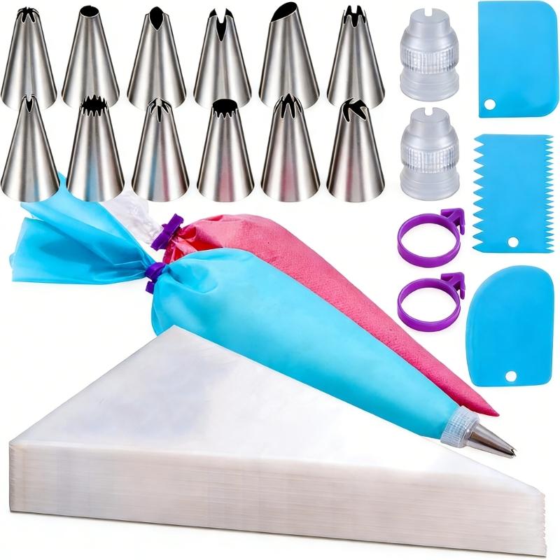 

Ergonomic Baking Tool Set for Pastry Decorating Stainless Steel Construction Disposable Bags and Comfortable Grip