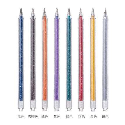Flash gel pens color gel pens shiny metal quicksand pens two-color fluorescent note pens pearl painting pens белый