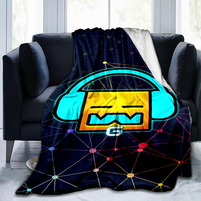 Coperta Colorata con Personaggi di Geometry Dash Adatta per Divani, Letti, Uffici e Campeggio - Regalo Perfetto per Halloween Natale