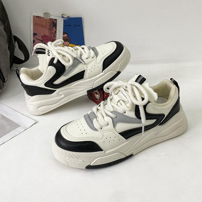 Retro Little White Shoes Children's Spring and Autumn New Ins Trendy Thick-soled Leather Surface Versatile Casual Board Shoes