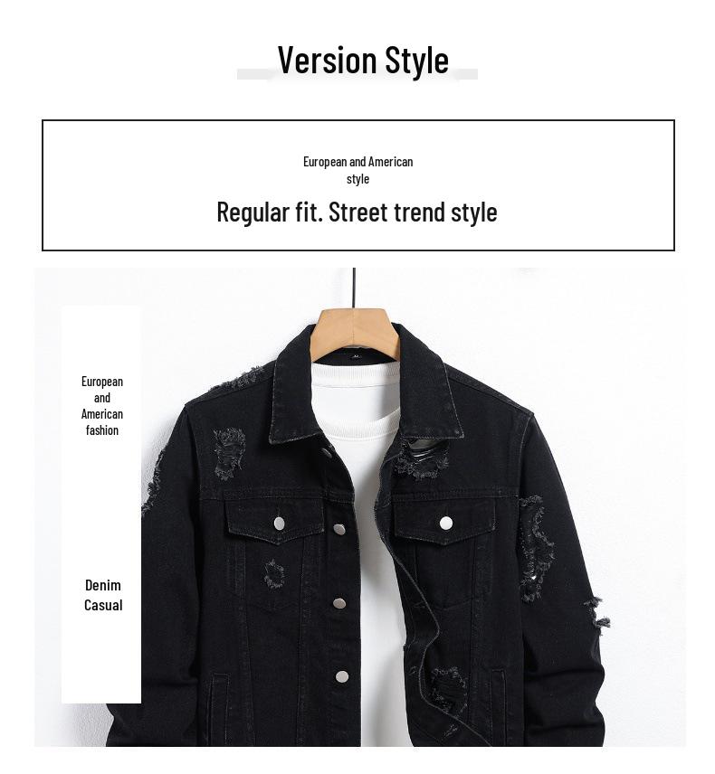 

Trendy Men s Denim Workwear Jacket - Casual Style XXL чорний