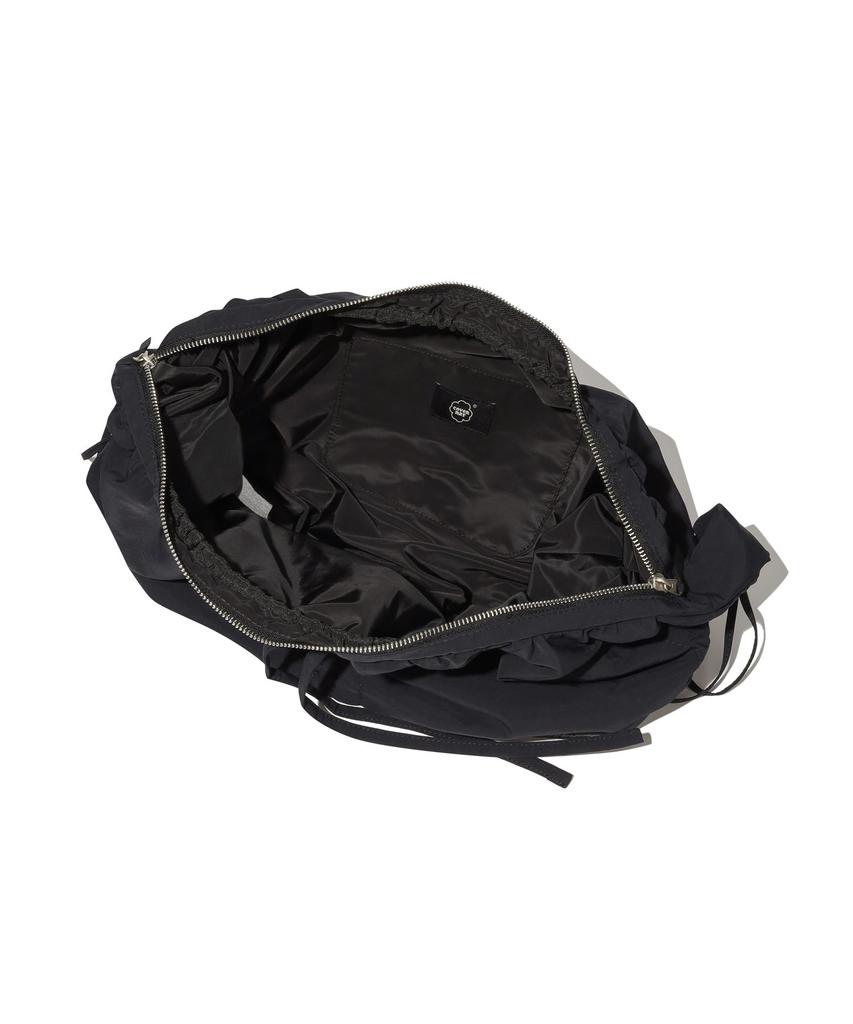 Covernat Woman Cloverheart New Shirring Hobo Crossbody Bag Black