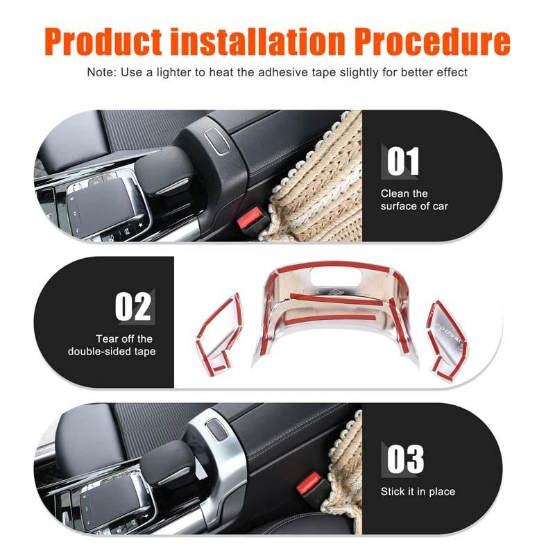 Car Armrest Box Switch Button Trim Cover Console Armrest Lock Cover Car Accessories For Benz B GLB GLA Class W247 X247 -