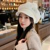 Korean New Autumn and Winter Hat for Women Fashionable and Versatile Rabbit Fur Warm Baseball Cap Cute Winter Fur Ball Cold Hat Thick