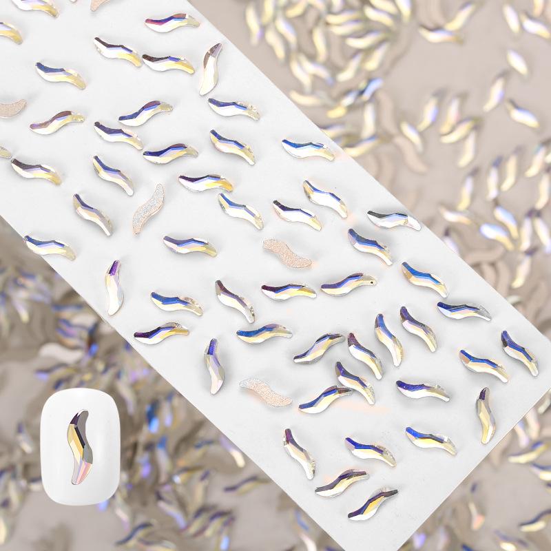 Crystal Moonlight Special-Shaped Diamond Cold Blue Moonlight Flat Bottom Diamond Mixed Horse Eye Water Drop Love Nail Art Diamond Jewelry