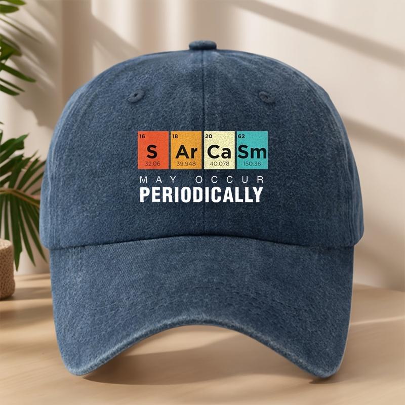 PERIODICALLY Personalized Slogan Printed Baseball Cap Classic Washed Old Retro Peaked Cap Soft Top Comfortable Adjustable Sun Visor