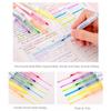 6 Colors/Collection Double Headed Highlighter Pen Fluorescent Drawing Markers Highlighters Pens Stationery Office School Supplies