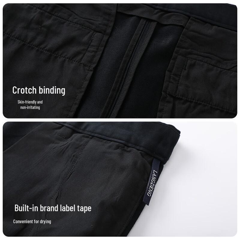 Langdeng Men's Business Casual Stretch Straight Leg Pants