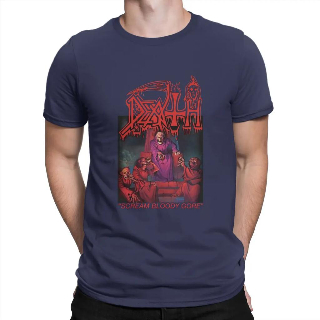 Funny Death Scream Bloody Gore T-Shirt Round Neck 100% Cotton T Shirts Sabbath Short Sleeve Tee Shirt Gift Tops Unisex