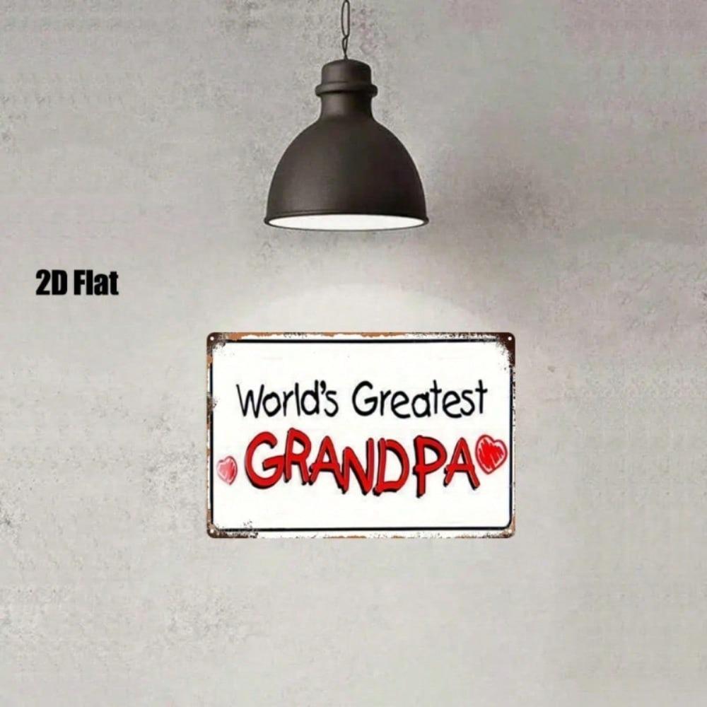**Best Grandpa Metal Sign 8x12 Vintage Farmhouse Wall Art for Home Garden Bathroom Decor**