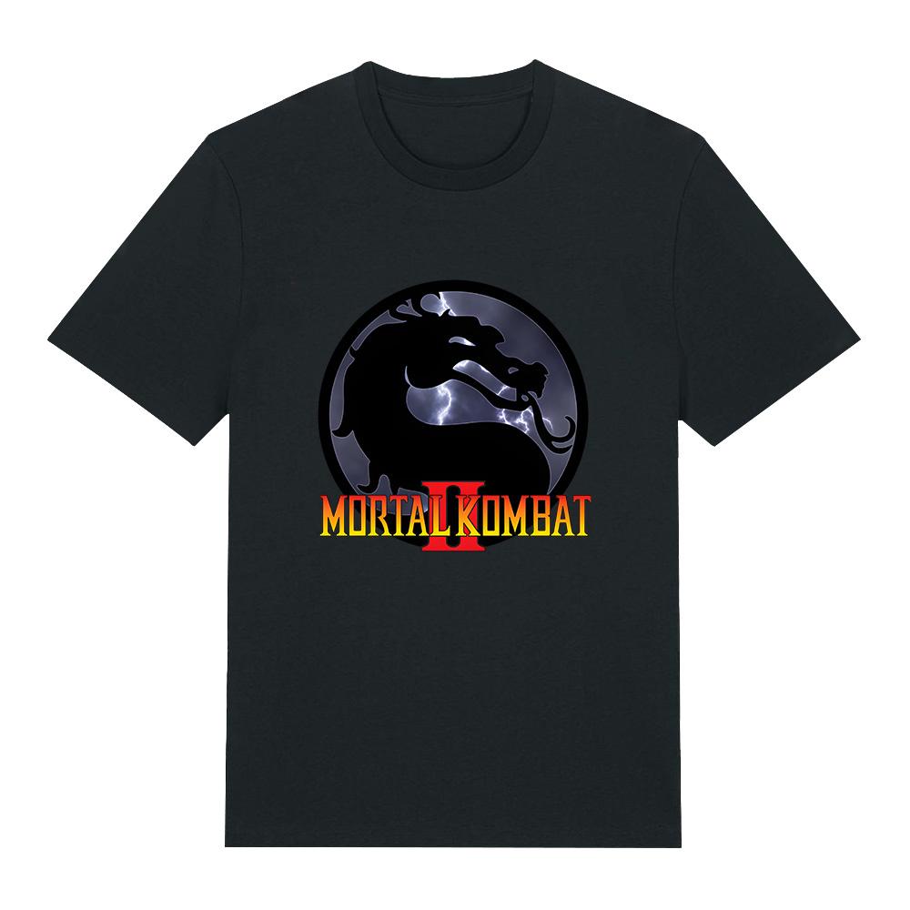 

Mortal Kombat II Men s T-shirts Retro Vintage Print T Shirt Unisex Fashion Casual Cotton Short Sleeve O Neck Popular Trendy Top XS чёрный