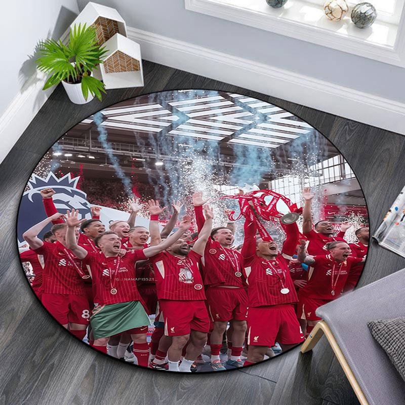 Liverpool Players Pattern Round rug,Carpet Rug for Living Room Bedroom Playroom ,Non-slip Floor Mat,Holiday Gifts and Birthday Gifts.