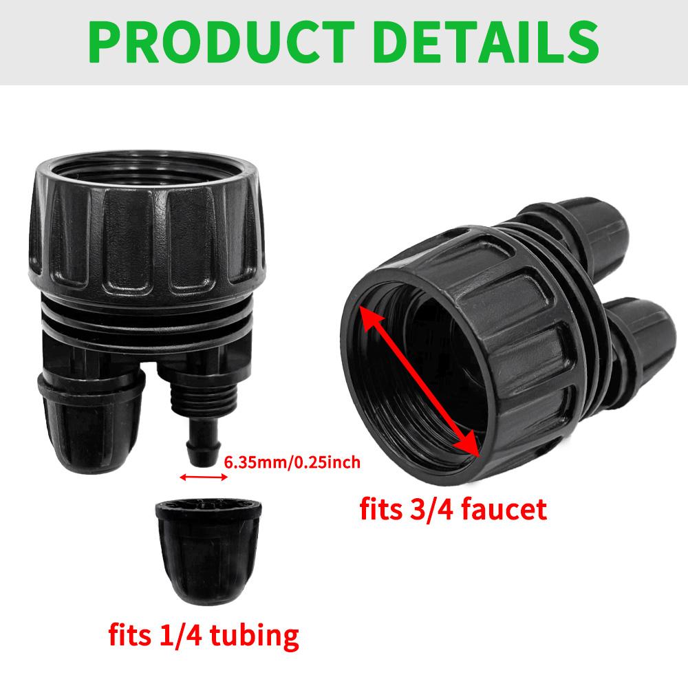 10M-30M DIY Automatic Plant Watering System Mist Irrigation Kit, 1/4" Drip Tubing with Two-Ways Connector and Locking Misters