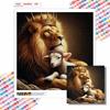 New Arrival 5D DIY Full Circle Diamond Painting "Lion" Embroidery Cross Stitch Home Decor Gift