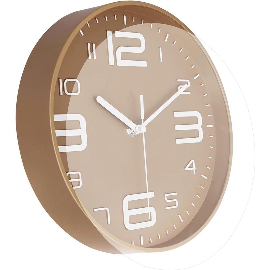 Wall Clock 12" Silent Quartz Decorative Latest Wall Clock Non-Ticking Classic Clock Battery Operated Round Easy to Read for Room/Home