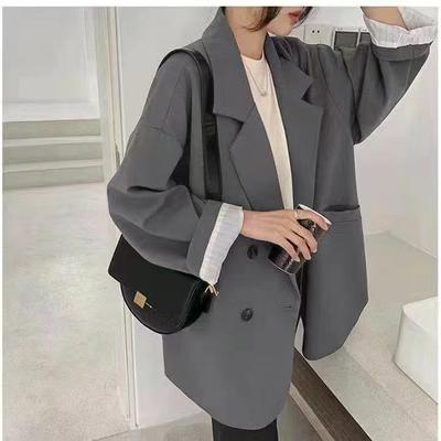 Autumn Blazers Women Minimalist Solid Outwear Loose Elegant Retro Official Fashion High Street Feminine Comfortable Suit Student