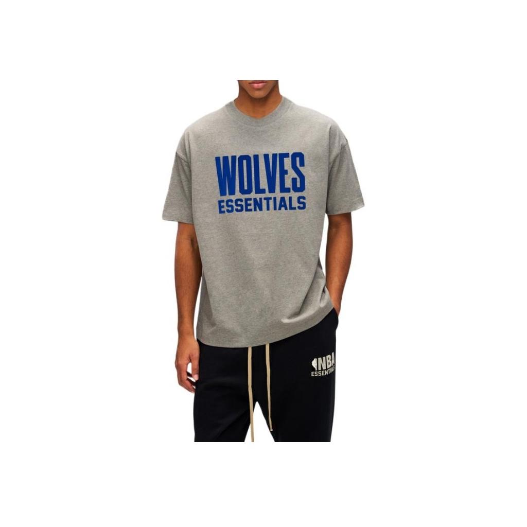Fear of God Essentials x NBA Minnestota Timberwolves Tee Grey Blue Unisex Tops 125AL244107F