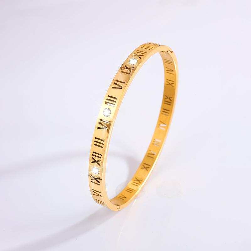 Titanium steel bracelet gold high version temperament zircon bracelet women's light luxury fashion elegance does not fade simple bracelet