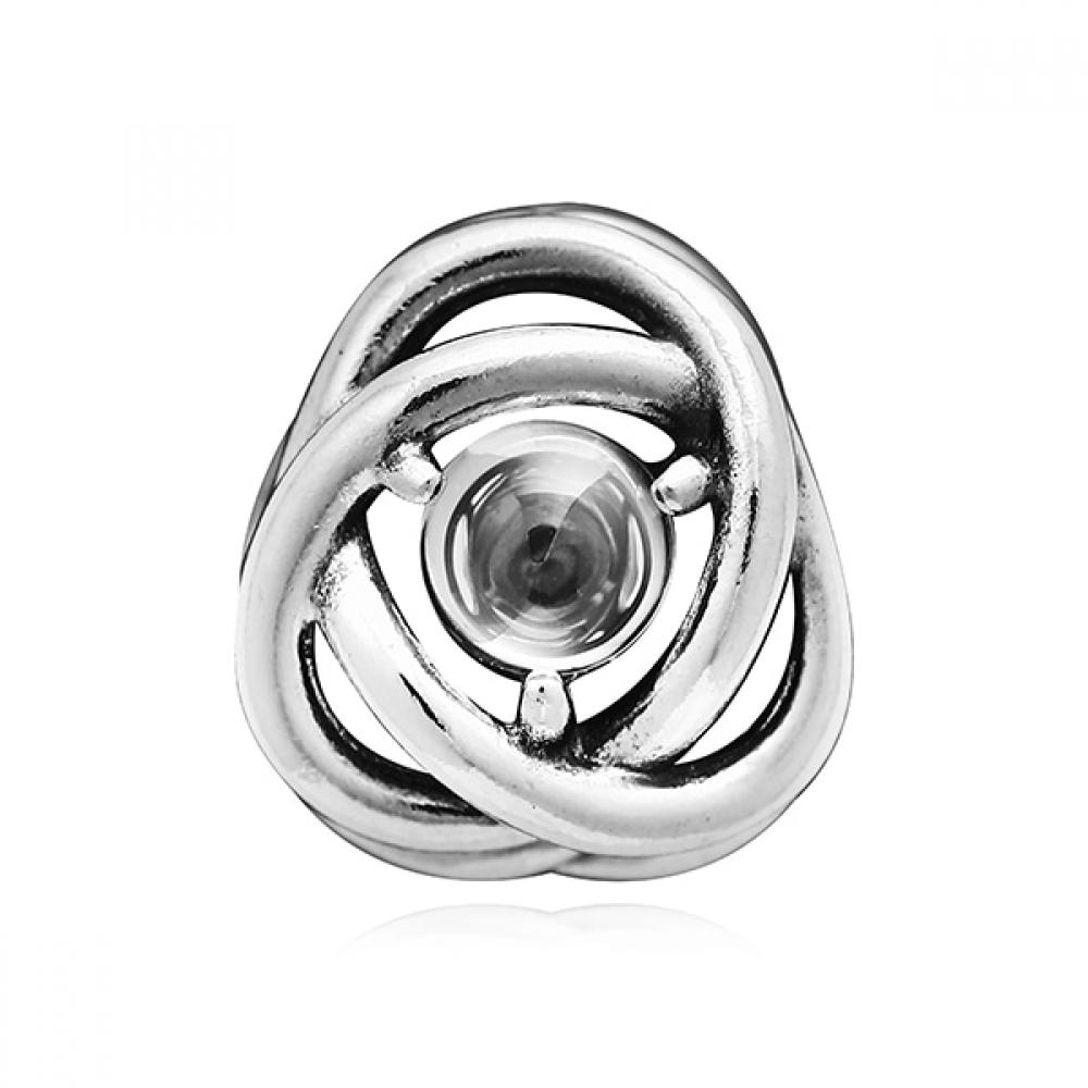 

Pandora 790064c01 April Birthstone Clear Eternity Circle Silver Charm 790064C01