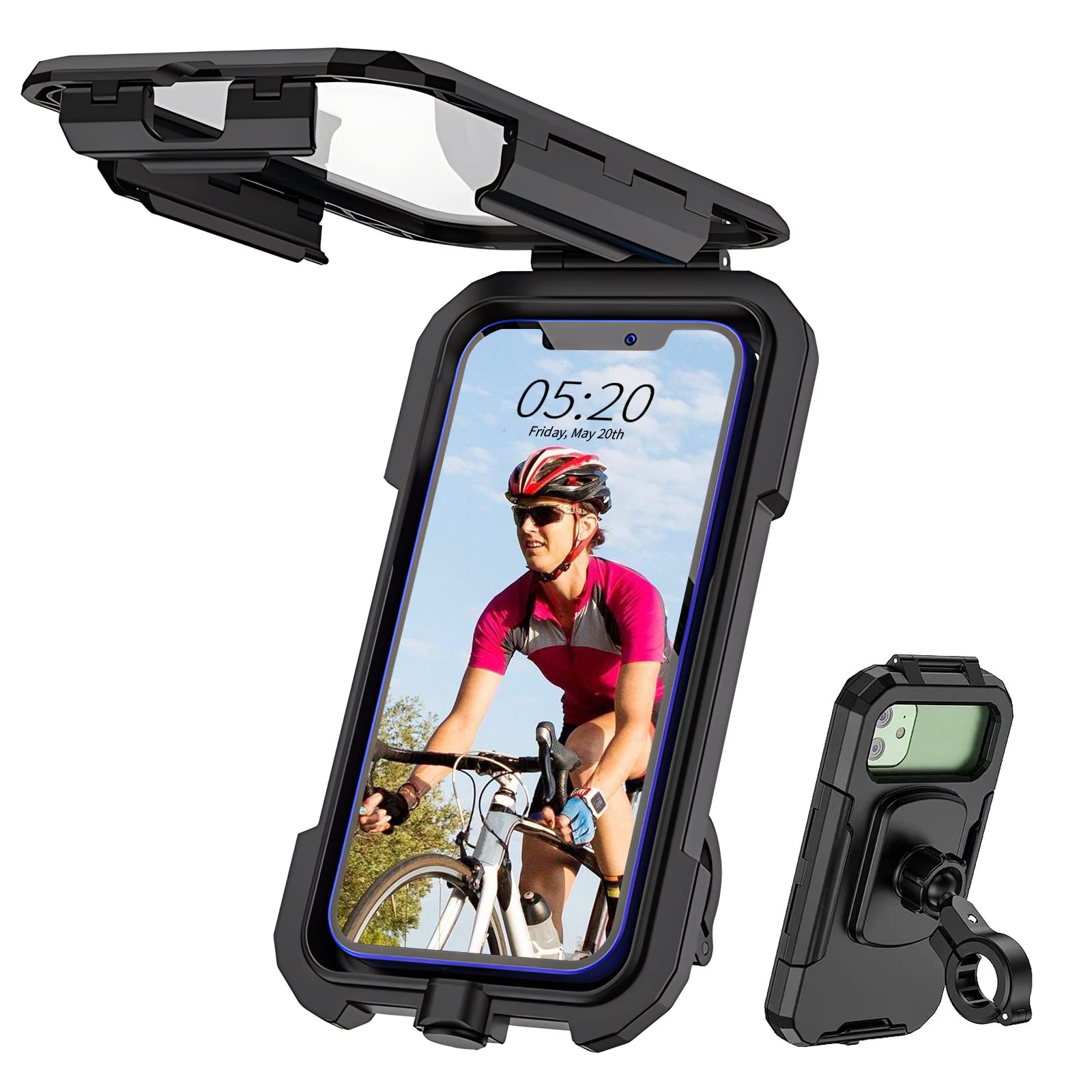 

BOSUDA Bicycle Smartphone for Motorcycles and GPS High Strong Easy Compatible with Multiple Devices inches and and Android Holder, Waterproof,