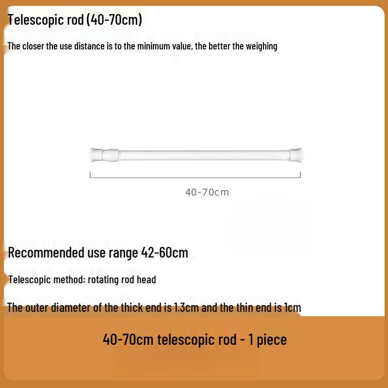 Japanese Style No-Drill Telescopic Curtain Hanging Rod with Hook and Clip Holder