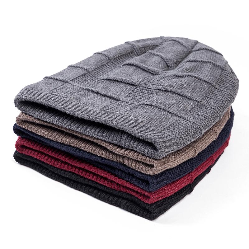 Hats New Winter For Stylish Men Women Slouchy Warm Ski Beanie Hat Plain Pattern Design Add Fur Lined Thick Knitted Hat Bonnet Cap